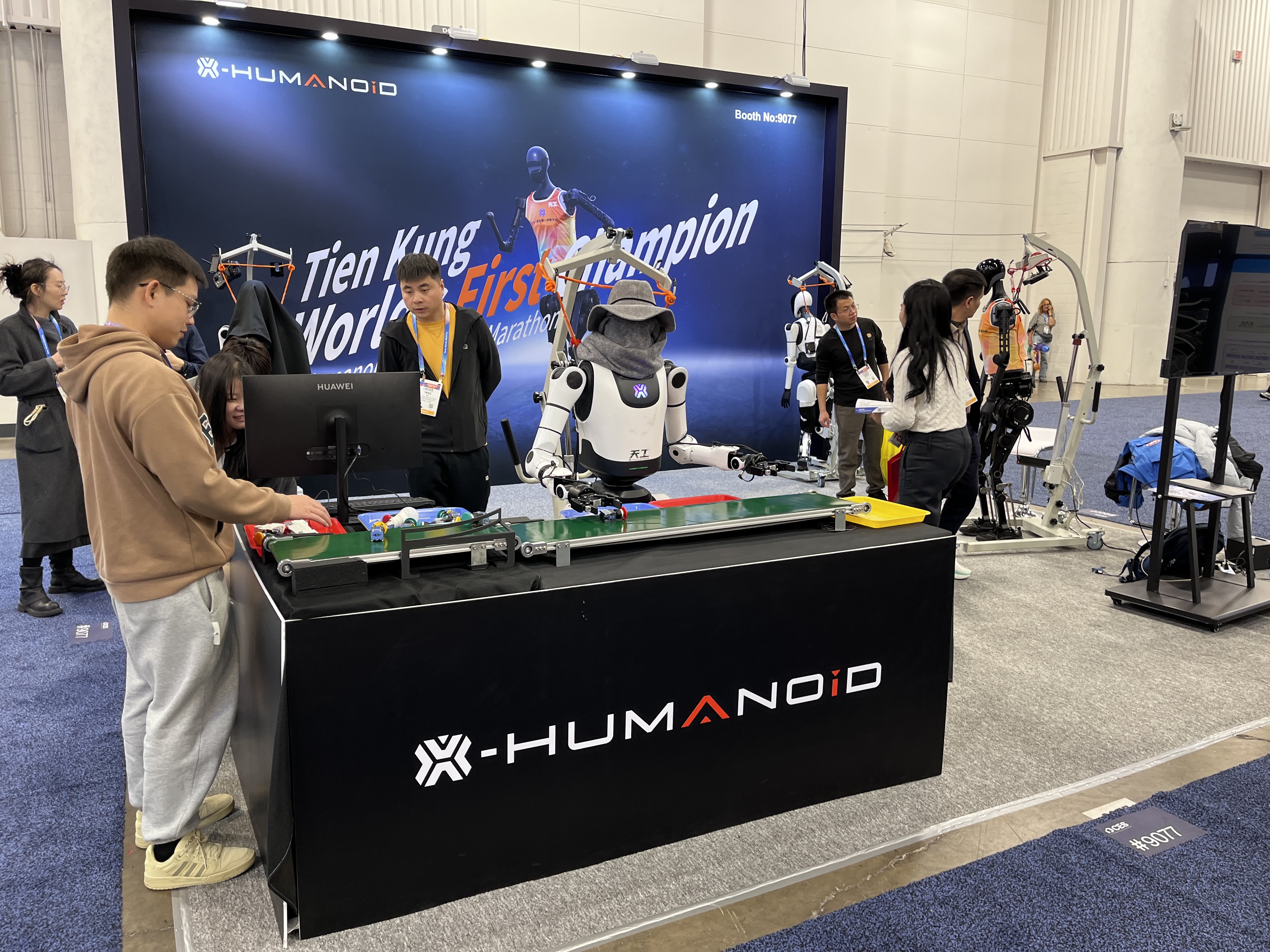 Humanoid robot walking among people at CES