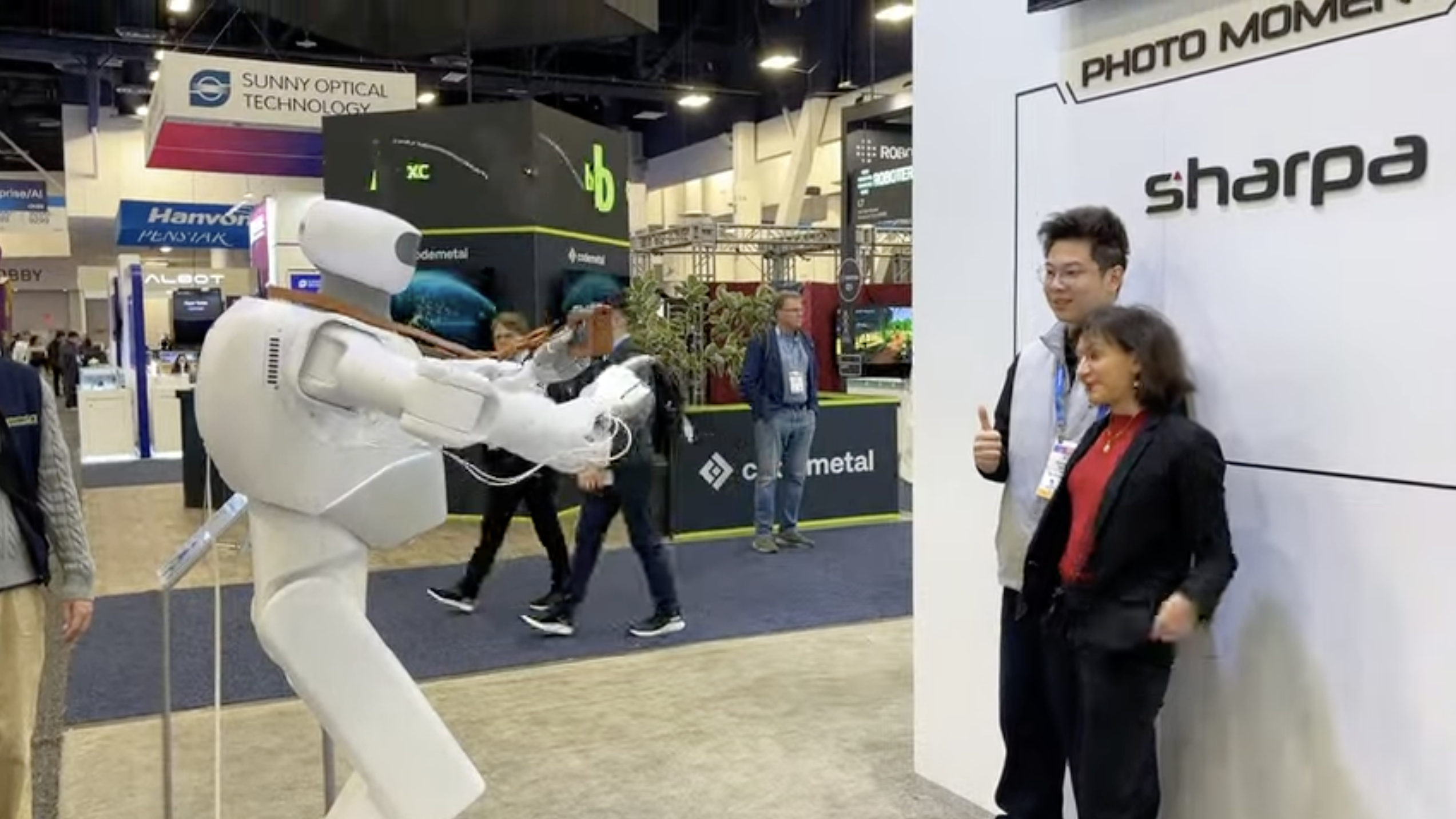 Humanoid taking a photo